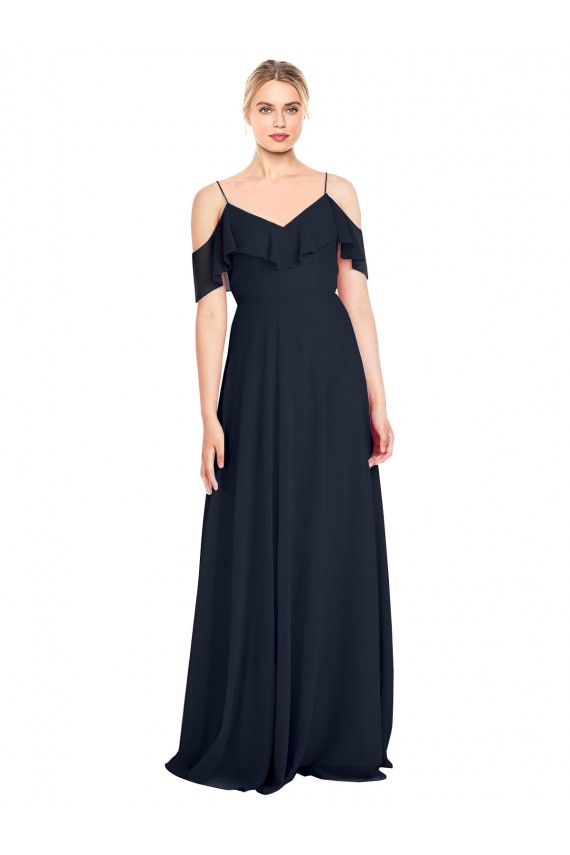 Lxue Chiffon V-Back Long Off the Shoulder A-Line Bridesmaid Dress Sudbury