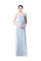 Soft Chiffon Long Halter Neck A-Line Bridesmaid Dresses Sudbury