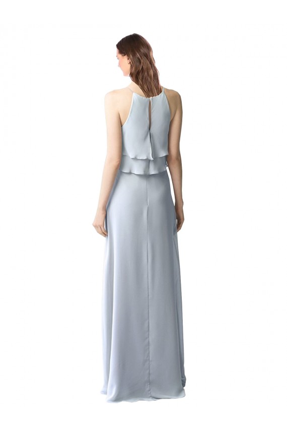Soft Chiffon Long Halter Neck A-Line Bridesmaid Dresses Sudbury