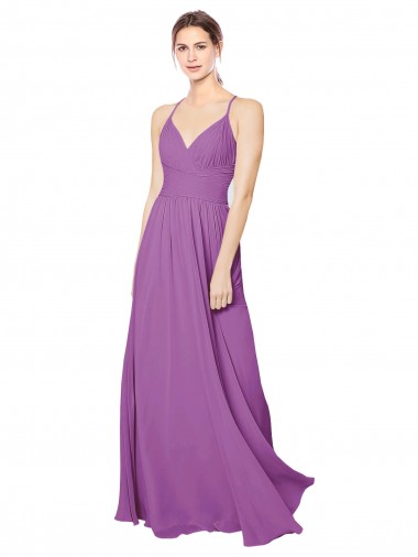 Soft Chiffon Criss Cross Back Long Sweetheart A-Line Formal Dress / Bridesmaid Dress Sudbury