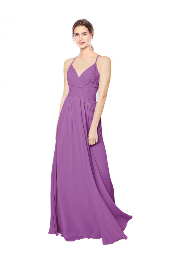 Soft Chiffon Criss Cross Back Long Sweetheart A-Line Formal Dress / Bridesmaid Dress Sudbury