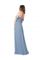Chiffon Low Back Sleeveless Sweetheart Dusty Blue A-Line Wedding Party Dress Sudbury