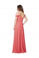 Soft Chiffon Low Back Long Off the Shoulder Desert Rose A-Line Bridesmaid Dress Sudbury