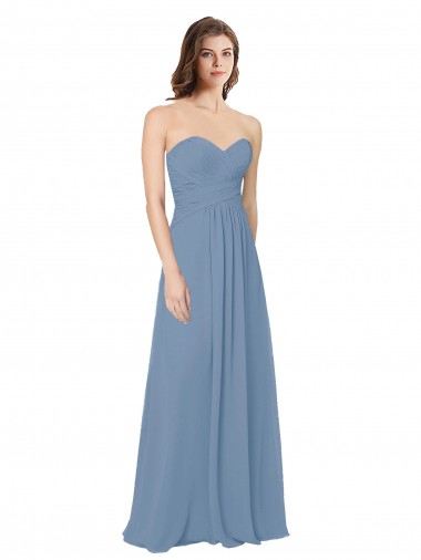 Chiffon Low Back Long Sweetheart A-Line Bridesmaid Dress / Evening Gowns Sudbury