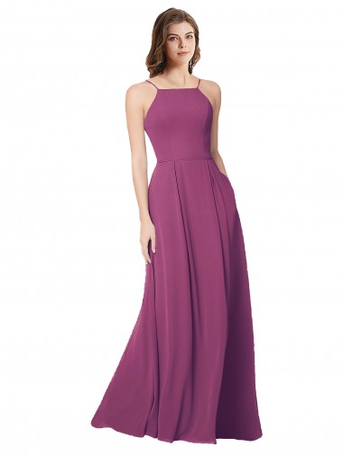 Soft Chiffon Open Back Long Strapless A-Line Bridesmaid Dress Sudbury