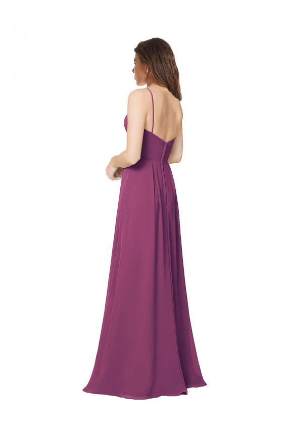 Soft Chiffon Open Back Long Strapless A-Line Bridesmaid Dress Sudbury