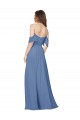 Soft Chiffon Open Back Long Off the Shoulder Windsor Blue A-Line Bridesmaid Dress Sudbury