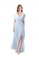 Soft Chiffon Open Back Long V-Neck A-Line Bridesmaid Dress / Formal Dress Sudbury