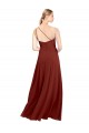 Soft Chiffon Long One Shoulder Burgundy A-Line Formal Dress / Bridesmaid Dress Sudbury