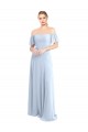 Soft Chiffon V-Back Long Off the Shoulder A-Line Formal Dress / Bridesmaid Dress Sudbury