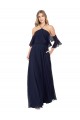 Soft Chiffon Long Halter Neck Dark Navy A-Line Formal Dress / Bridesmaid Dress Sudbury