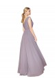 Soft Chiffon V-Back Long V-Neck Dusty Rose A-Line Formal Evening Gown / Prom Dress / Bridesmaid Dress Sudbury