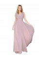 Soft Chiffon V-Back Long V-Neck Primrose A-Line Formal Evening Gown / Prom Dress / Bridesmaid Dress Sudbury