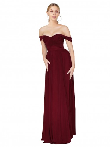 Soft Chiffon Long Off the Shoulder Mermaid Formal Dress / Bridesmaid Dress Sudbury