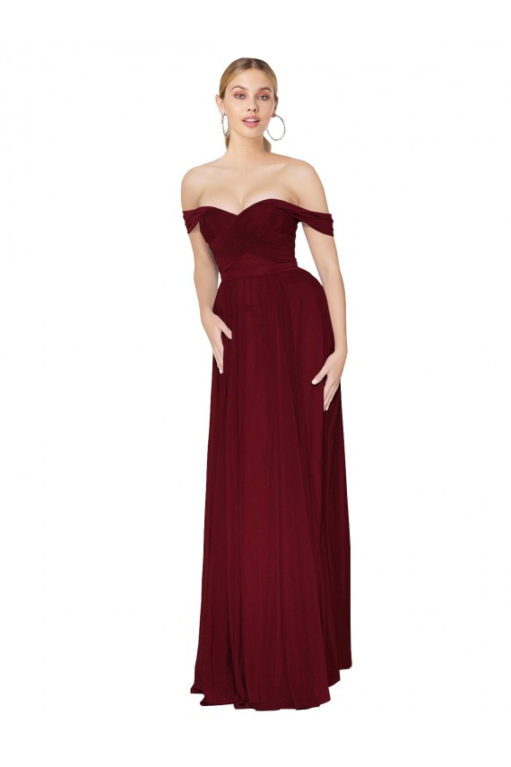 Soft Chiffon Long Off the Shoulder Mermaid Formal Dress / Bridesmaid Dress Sudbury