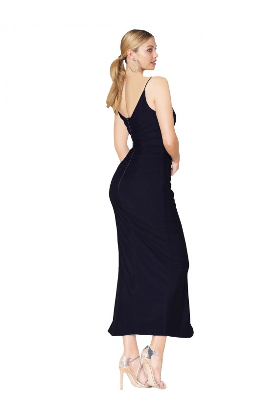 Soft Chiffon V-Back Knee Length V-Neck Mermaid Formal Evening Gown / Prom Dress / Bridesmaid Dress Sudbury