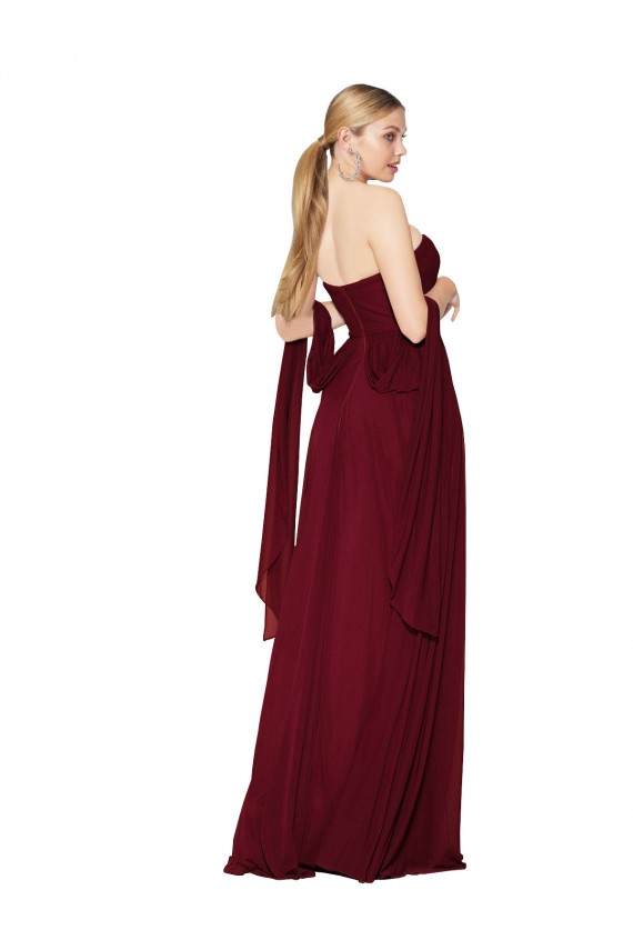 Soft Chiffon Sleeveless Sweetheart Burgundy A-Line Formal Evening Gown / Prom Dress / Bridesmaid Dress Sudbury