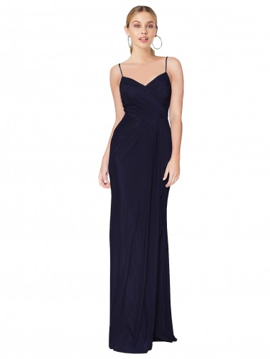 Soft Chiffon V-Back Long Spaghetti Straps Mermaid Bridesmaid Dress / Formal Dress Sudbury