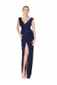 Soft Chiffon V-Back Long V-Neck Dark Navy Mermaid Formal Evening Gown / Prom Dress / Bridesmaid Dress Sudbury