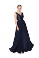 Soft Chiffon & Sequin V-Back Long V-Neck A-Line Semi Formal Evening Gown / Prom Dress / Bridesmaid Dress Sudbury