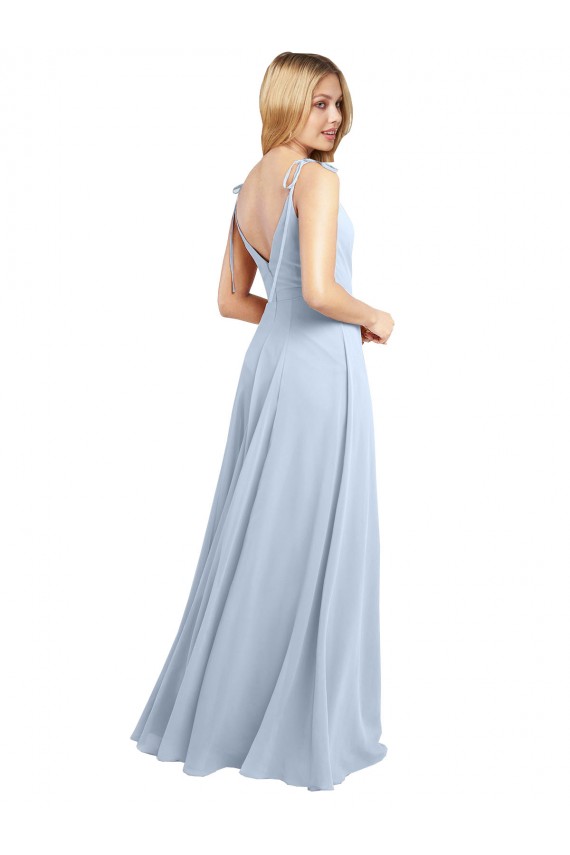 Chiffon V-Back Long Spaghetti Straps A-Line Bridesmaid Dress / Evening Gowns Sudbury