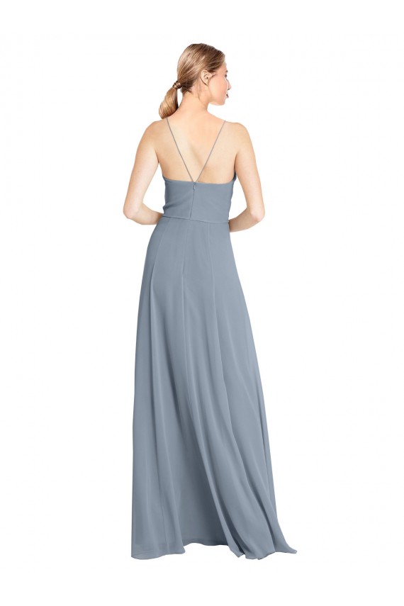 Soft Chiffon Open Back Long Off the Shoulder A-Line Bridesmaid Gowns Sudbury