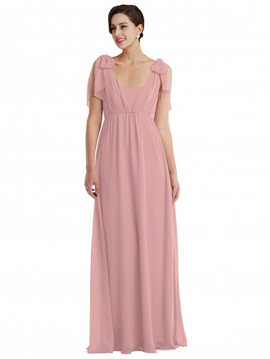 Soft Chiffon Long Halter Neck A-Line Semi Formal Evening Dress / Bridesmaid Dress Sudbury