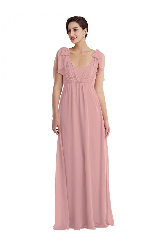 Soft Chiffon Long Halter Neck A-Line Semi Formal Evening Dress / Bridesmaid Dress Sudbury