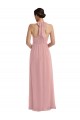 Soft Chiffon Long Halter Neck A-Line Semi Formal Evening Dress / Bridesmaid Dress Sudbury