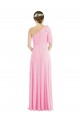 Soft Chiffon Long One Shoulder Barely Pink Trumpet Semi Formal Evening Dress / Bridesmaid Dress Sudbury