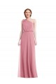 Soft Chiffon Long One Shoulder Skin Pink A-Line Semi Formal Evening Dress / Bridesmaid Dress Sudbury