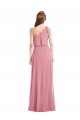 Soft Chiffon Long One Shoulder Skin Pink A-Line Semi Formal Evening Dress / Bridesmaid Dress Sudbury