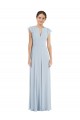 Soft Chiffon V-Back Long Bateau Neck A-Line Formal Evening Gown / Bridesmaid Dress Sudbury