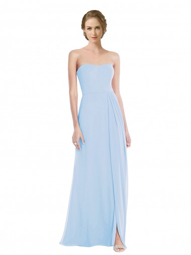 Soft Chiffon Long Sweetheart Light Sky Blue A-Line Formal Dress / Bridesmaid Dress Sudbury