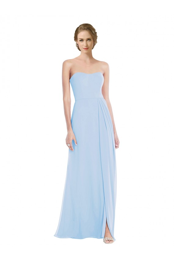 Soft Chiffon Long Sweetheart Light Sky Blue A-Line Formal Dress / Bridesmaid Dress Sudbury