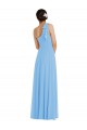 Soft Chiffon Long One Shoulder Periwinkle Trumpet Semi Formal Evening Dress / Bridesmaid Dress Sudbury
