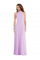 Soft Chiffon Low Back Long Halter Neck A-Line Semi Formal Evening Dress / Bridesmaid Dress Sudbury