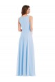 Soft Chiffon Long V-Neck Light Sky Blue A-Line Semi Formal Evening Dress / Bridesmaid Dress Sudbury