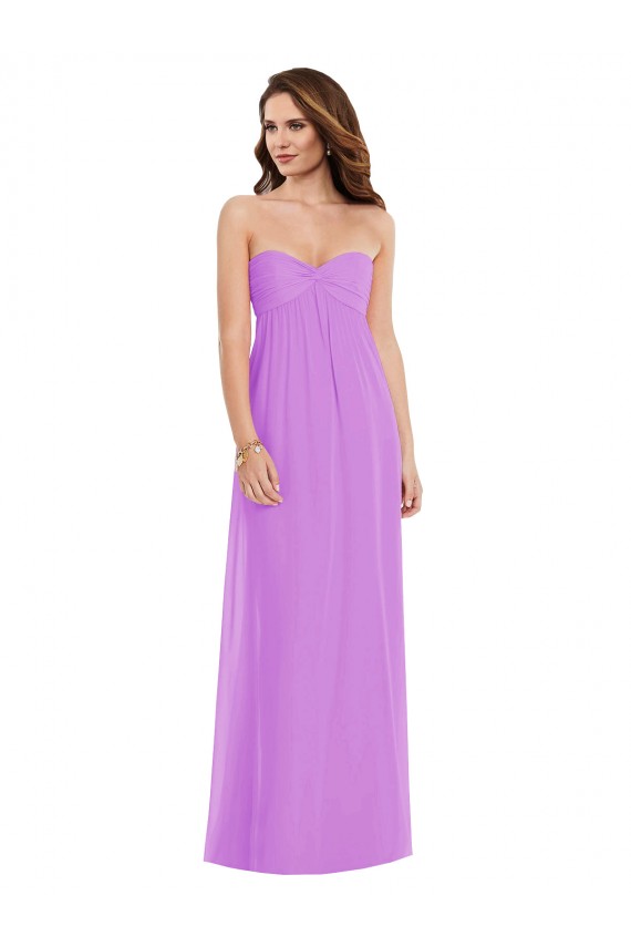 Soft Chiffon Low Back Long Sweetheart Violet A-Line Semi Formal Evening Dress / Bridesmaid Dress Sudbury