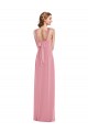 Soft Chiffon Open Back Long Halter Neck Skin Pink A-Line Semi Formal Evening Dress / Bridesmaid Dress Sudbury