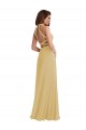 Soft Chiffon Criss Cross Open Back Long Halter Neck A-Line Semi Formal Evening Dress / Bridesmaid Dress Sudbury