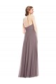 Soft Chiffon Low Back Long Halter Neck A-Line Formal Evening Gown / Bridesmaid Dress Sudbury
