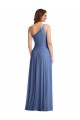 Soft Chiffon Long One Shoulder Windsor Blue A-Line Formal Evening Gown / Bridesmaid Dress Sudbury