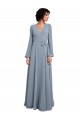 Soft Chiffon Long V-Neck Dusty Blue A-Line Bridesmaid Dress / Formal Dress Sudbury