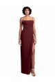 Soft Chiffon Open Back Long Spaghetti Straps Burgundy Gold A-Line Evening Dress / Bridesmaid Dress Sudbury