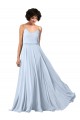Soft Chiffon Low Back Long Spaghetti Straps Light Sky Blue A-Line Formal Dress / Bridesmaid Dress Sudbury