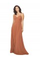 Soft Chiffon Keyhole Back Long V-Neck Rosewood A-Line Bridesmaid Dress Sudbury