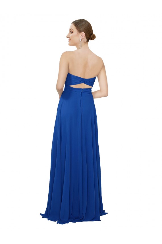 Chiffon Keyhole Back Long Sweetheart A-Line Bridesmaid Dress / Evening Dress Sudbury