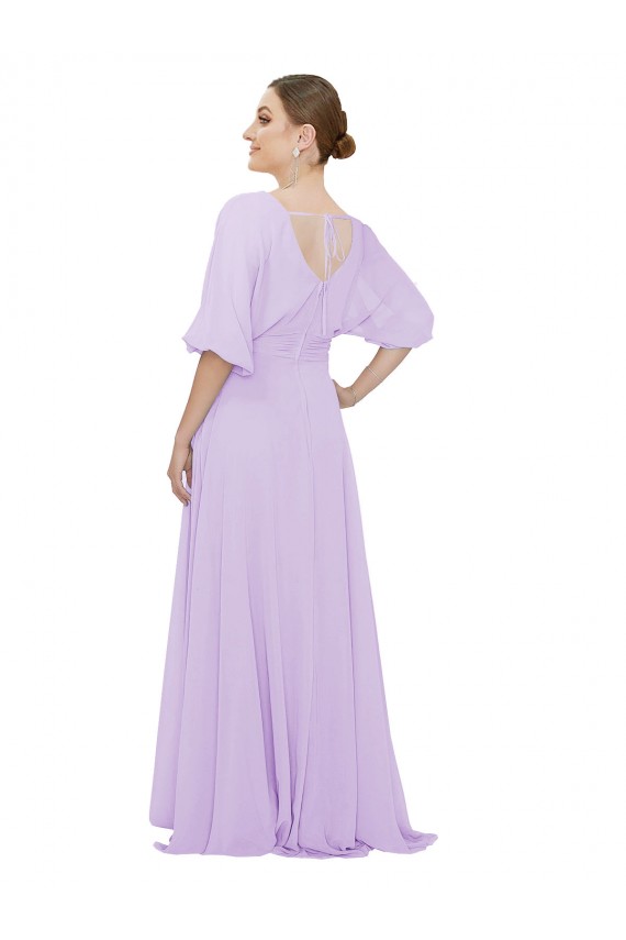 Lxue Chiffon Low Back Long V-Neck A-Line Bridesmaid Dress Sudbury