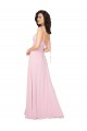 Soft Chiffon V-Back Long V-Neck Barely Pink A-Line Bridesmaid Dress Sudbury